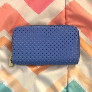 Star Engraved Blue Wallet